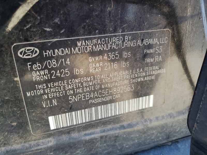 Aukcja sprzedaży 2014 Hyundai Sonata, vin: 5NPEB4AC5EH892563, numer aukcji: 55789026