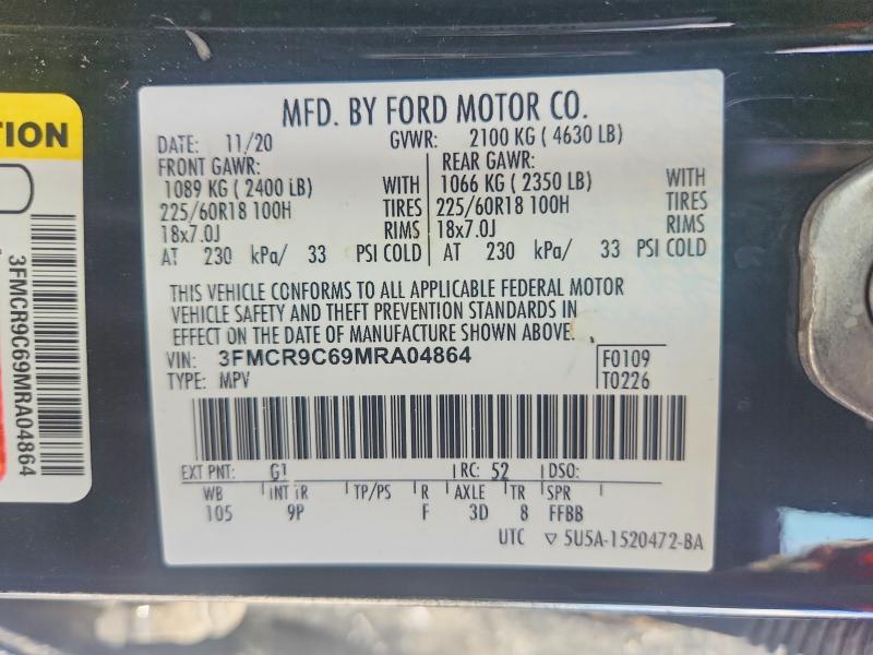 Продажа на аукционе авто 2021 Ford Bronco Sport, vin: 3FMCR9C69MRA04864, номер лота: 56305566