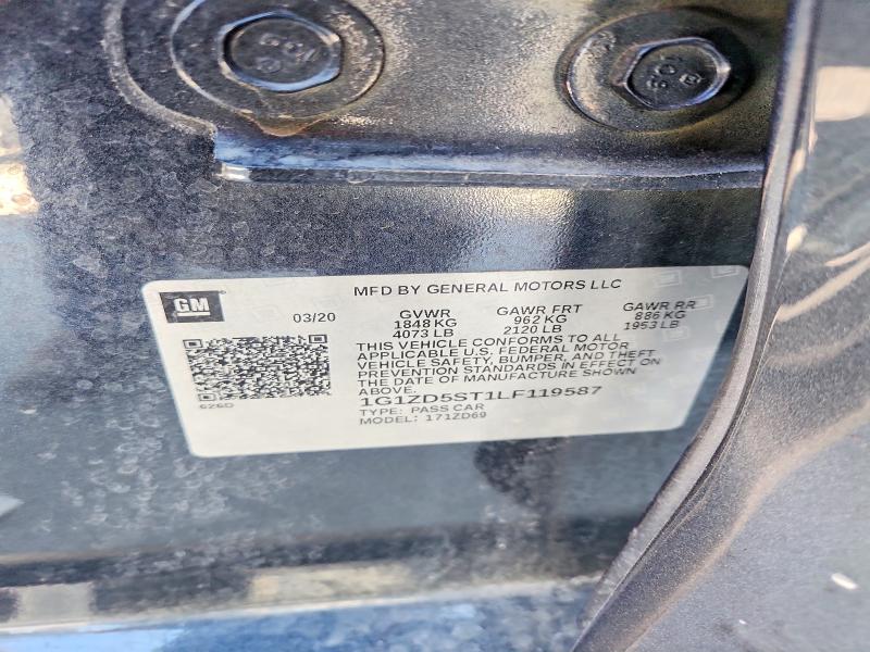 Продаж на аукціоні авто 2020 Chevrolet Malibu, vin: 1G1ZD5ST1LF119587, номер лоту: 56952356