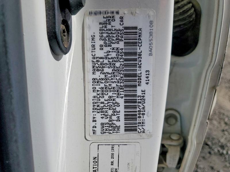 Продажа на аукционе авто 2003 Toyota Camry, vin: 4T1BE32K23U213454, номер лота: 56218226