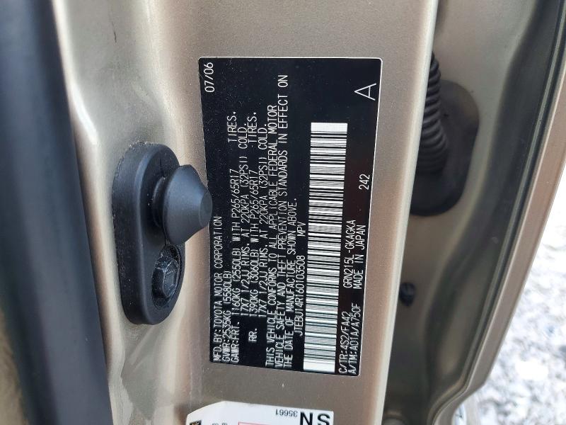 57813156 :رقم المزاد ، JTEBU14R160103508 vin ، 2006 Toyota 4runner مزاد بيع