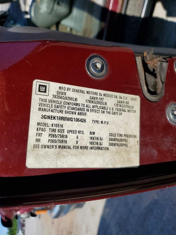 55704096 :رقم المزاد ، 3GNEK18R8WG106426 vin ، 1998 Chevrolet Tahoe مزاد بيع