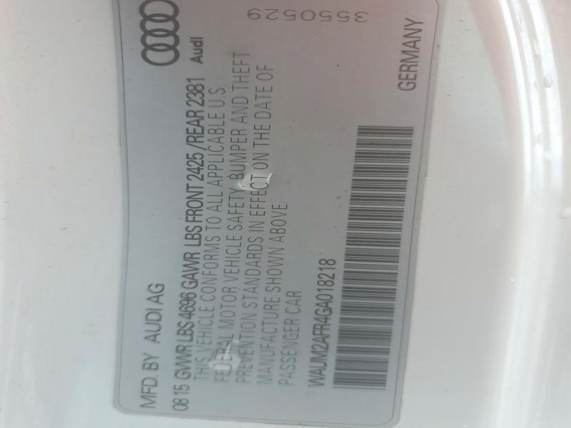 56572726 :رقم المزاد ، WAUM2AFR4GA018218 vin ، 2016 Audi A5 مزاد بيع