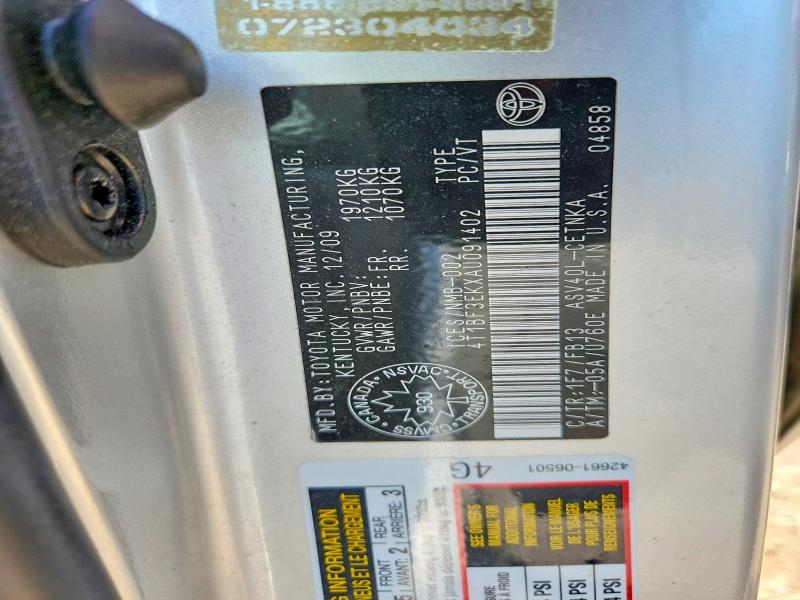 56034746 :رقم المزاد ، 4T1BF3EKXAU091402 vin ، 2010 Toyota Camry مزاد بيع