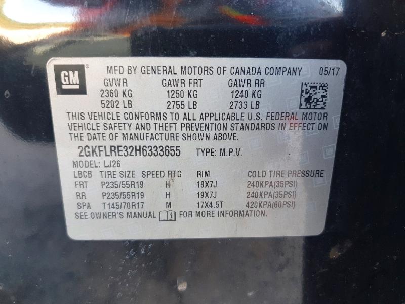 Aukcja sprzedaży 2017 Gmc Terrain, vin: 2GKFLRE32H6333655, numer aukcji: 57615766
