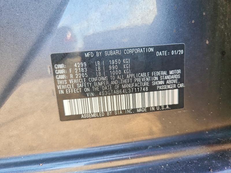56034776 :رقم المزاد ، 4S3GTAB64L3711748 vin ، 2020 Subaru Impreza مزاد بيع