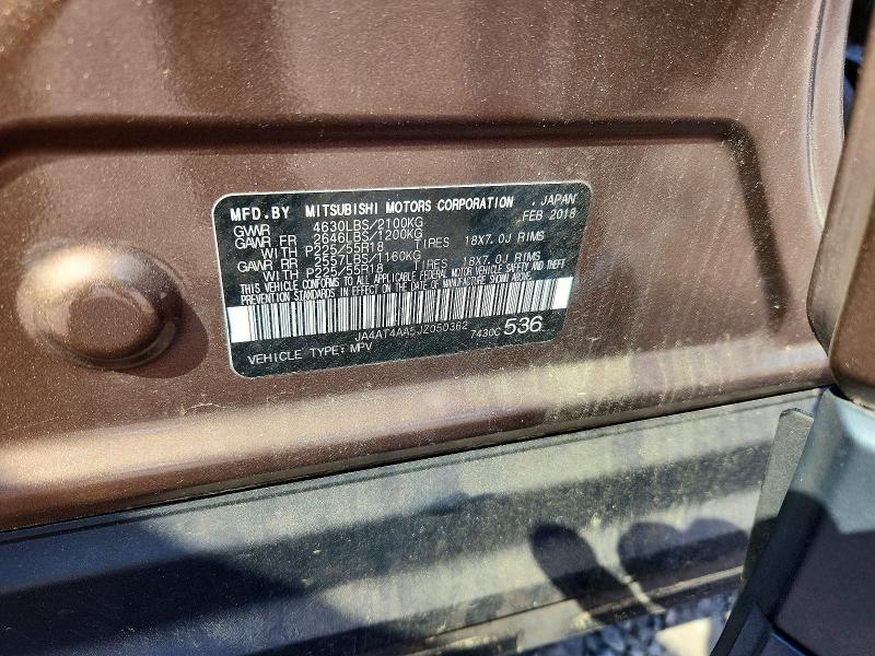 56338496 :رقم المزاد ، JA4AT4AA5JZ050362 vin ، 2018 Mitsubishi Eclipse Cross مزاد بيع