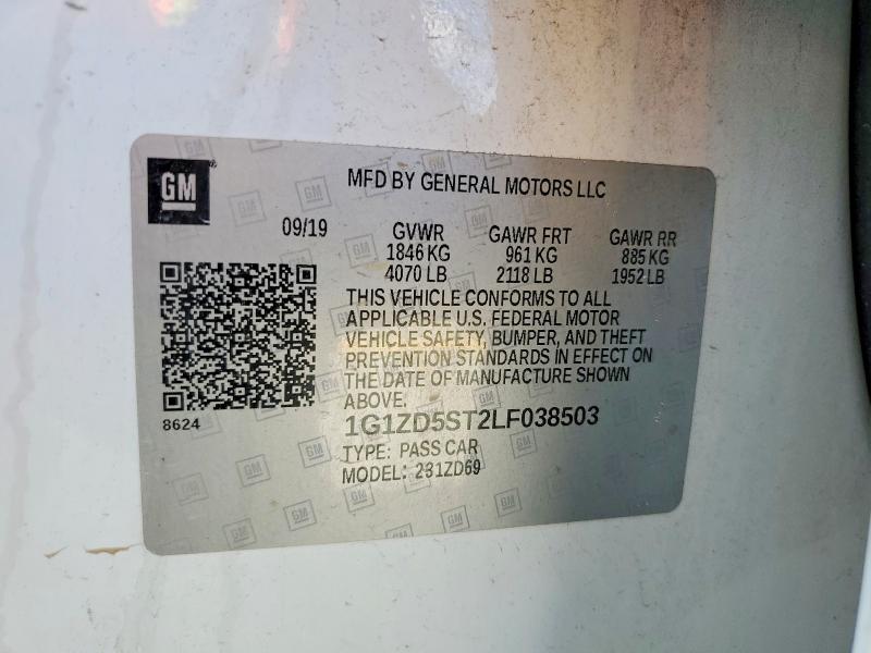 Продаж на аукціоні авто 2020 Chevrolet Malibu, vin: 1G1ZD5ST2LF038503, номер лоту: 58244176