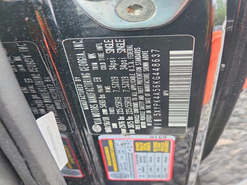 56090026 :رقم المزاد ، 5XYPK4A56KG448637 vin ، 2019 Kia Sorento مزاد بيع