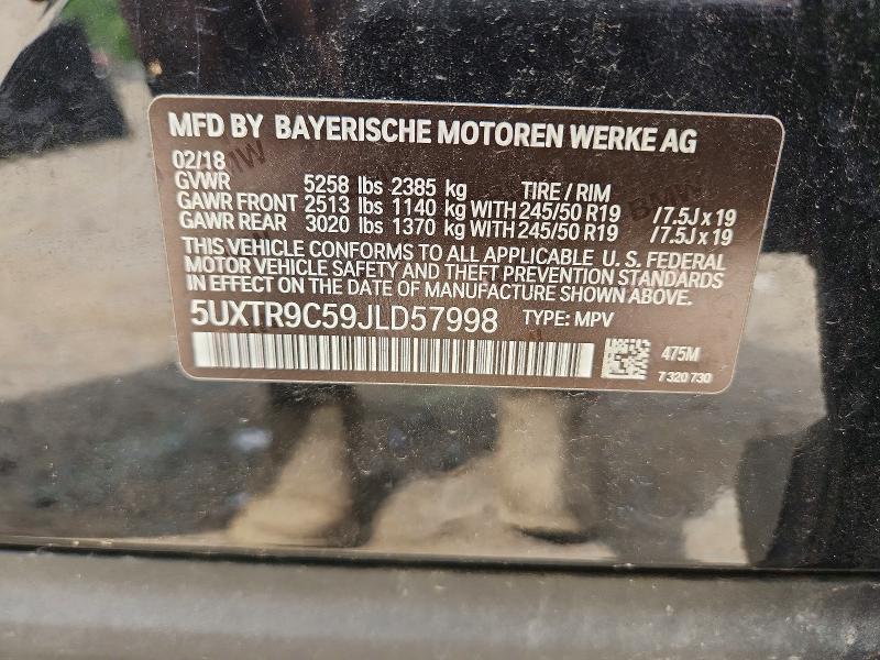 Продажа на аукционе авто 2018 Bmw X3, vin: 5UXTR9C59JLD57998, номер лота: 56998246