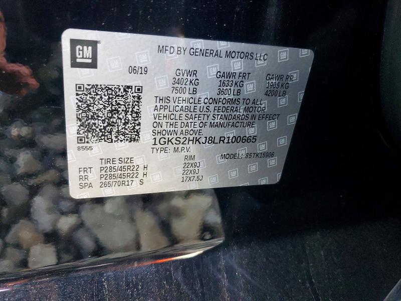 56654026 :رقم المزاد ، 1GKS2HKJ8LR100665 vin ، 2020 Gmc Yukon Xl مزاد بيع