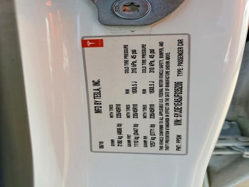 2018 Tesla Model 3 მანქანა იყიდება აუქციონზე, vin: 5YJ3E1EA5JF035206, აუქციონის ნომერი: 58542216