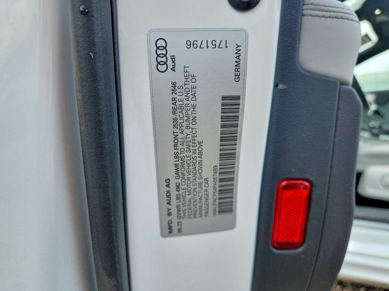 Aukcja sprzedaży 2023 Audi A5, vin: WAUFACF54PA057489, numer aukcji: 56622346