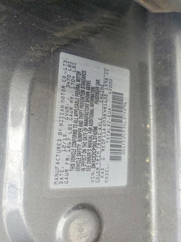Aukcja sprzedaży 2016 Nissan Versa Note, vin: 3N1CE2CP3GL374296, numer aukcji: 55631766