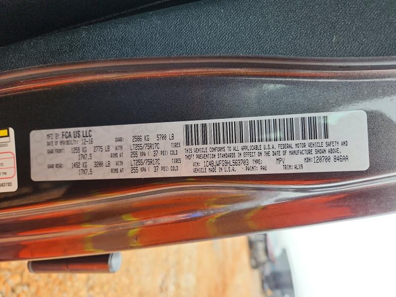 Продаж на аукціоні авто 2017 Jeep Wrangler Unlimited, vin: 1C4BJWFG9HL563703, номер лоту: 58386686