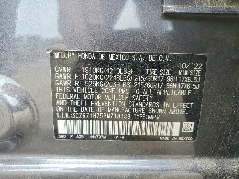 56660836 :رقم المزاد ، 3CZRZ1H75PM718388 vin ، 2023 Honda Hr-v مزاد بيع