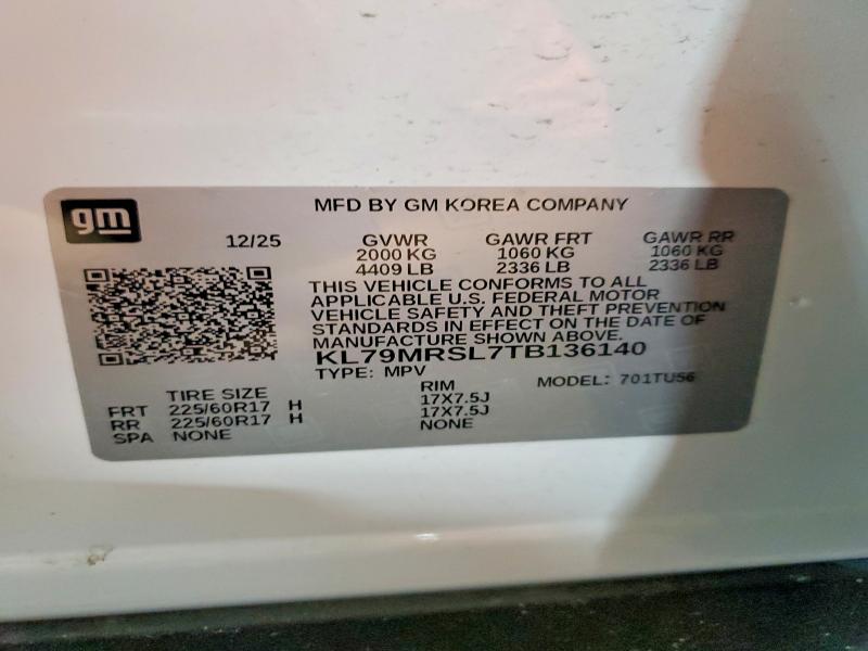 Продаж на аукціоні авто 2026 Chevrolet Trailblazer, vin: KL79MRSL7TB136140, номер лоту: 59158786