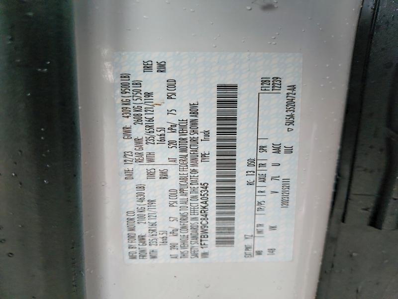 57999146 :رقم المزاد ، 1FTBW9C84RKA05345 vin ، 2024 Ford Transit مزاد بيع