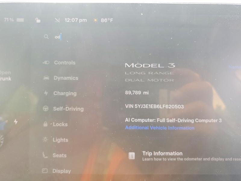 Продажа на аукционе авто 2020 Tesla Model 3, vin: 5YJ3E1EB6LF620503, номер лота: 55524826
