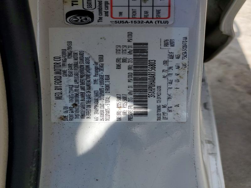 55912236 :رقم المزاد ، 3FAHP0HA0AR156803 vin ، 2010 Ford Fusion مزاد بيع