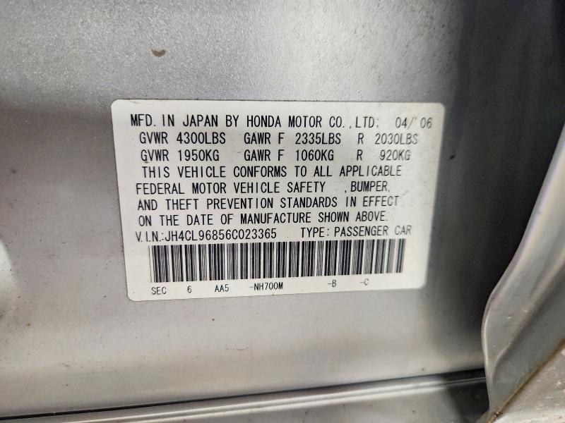 Продажа на аукционе авто 2006 Acura Tsx, vin: JH4CL96856C023365, номер лота: 57620246