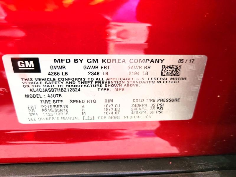 Продаж на аукціоні авто 2017 Buick Encore, vin: KL4CJASB7HB212824, номер лоту: 56400776