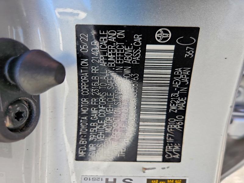 58765336 :رقم المزاد ، JTDEAMDE8NJ058763 vin ، 2022 Toyota Corolla مزاد بيع