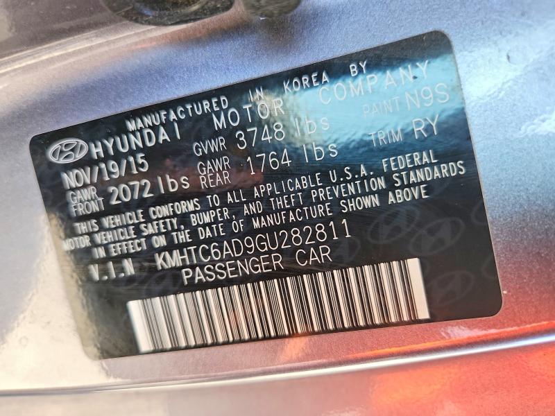 Продажа на аукционе авто 2016 Hyundai Veloster, vin: KMHTC6AD9GU282811, номер лота: 57018766