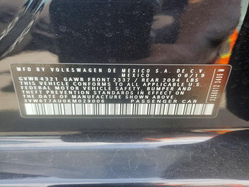Aukcja sprzedaży 2019 Volkswagen Gti, vin: 3VW6T7AU0KM029006, numer aukcji: 56853736