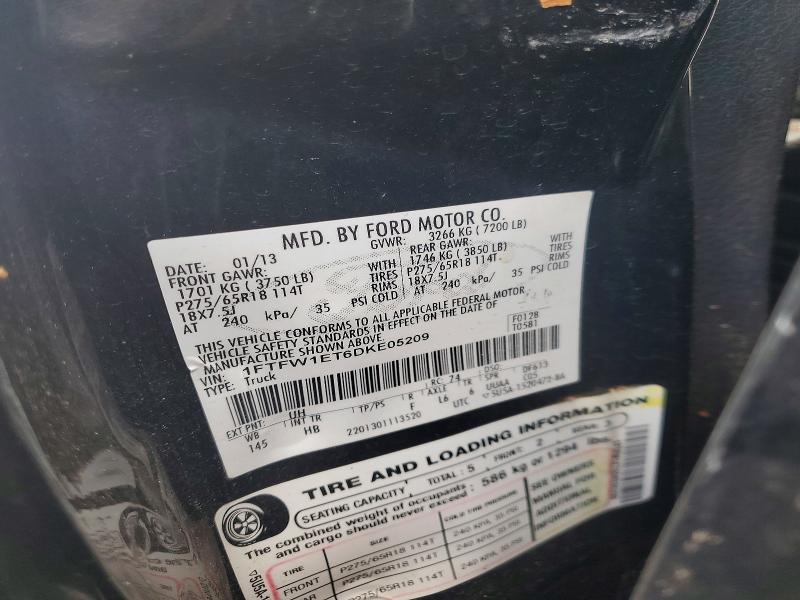 Продаж на аукціоні авто 2013 Ford F150, vin: 1FTFW1ET6DKE05209, номер лоту: 56101906