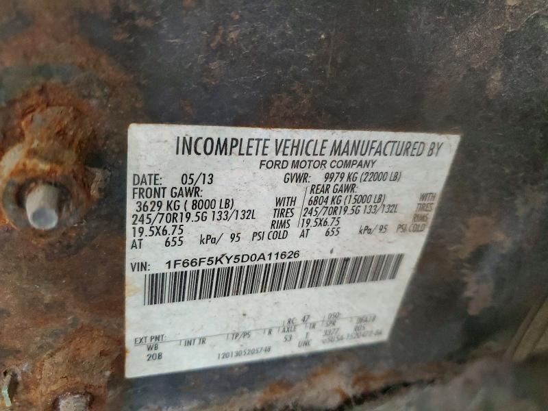 2013 Ford F59 მანქანა იყიდება აუქციონზე, vin: 1F66F5KY5D0A11626, აუქციონის ნომერი: 56978036