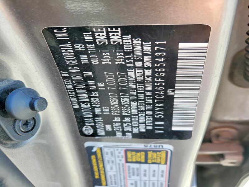 Продаж на аукціоні авто 2015 Kia Sorento, vin: 5XYKTCA65FG654371, номер лоту: 54828036