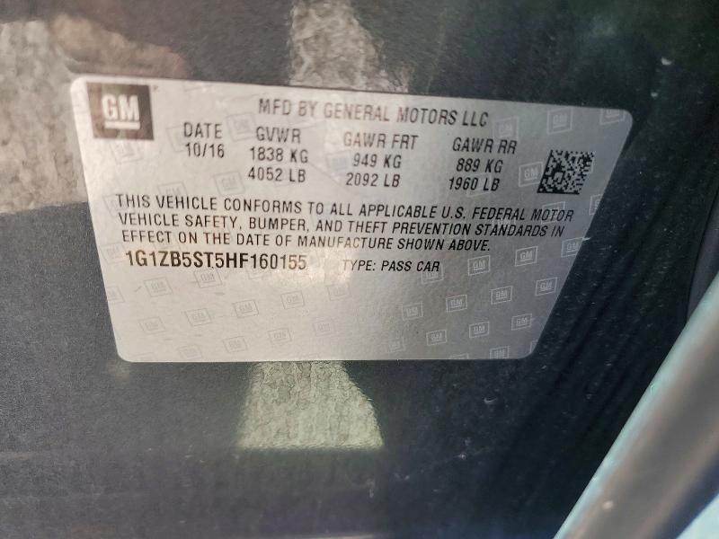 Продаж на аукціоні авто 2017 Chevrolet Malibu, vin: 1G1ZB5ST5HF160155, номер лоту: 56141146