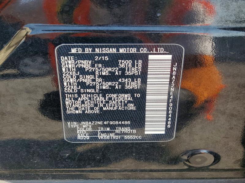 58007986 :رقم المزاد ، JN8AZ2NE4F9084486 vin ، 2015 Infiniti Qx80 مزاد بيع