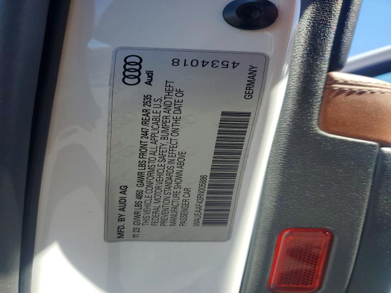 Aukcja sprzedaży 2024 Audi A4, vin: WAUEAAF43RN005886, numer aukcji: 57390766