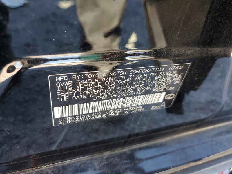 Продаж на аукціоні авто 2007 Lexus Ls, vin: JTHBL46F275051658, номер лоту: 58036326