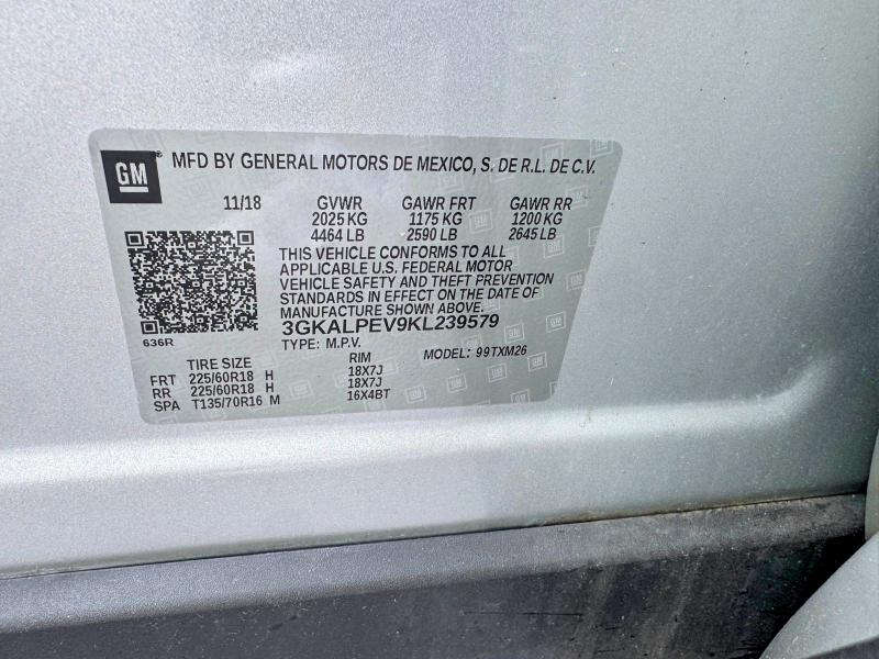 Продаж на аукціоні авто 2019 Gmc Terrain, vin: 3GKALPEV9KL239579, номер лоту: 58372786