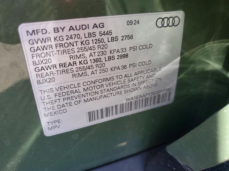 Aukcja sprzedaży 2025 Audi Q5, vin: WA1EAAFY3S2017785, numer aukcji: 55764796