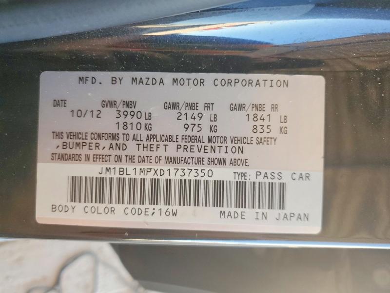 Aukcja sprzedaży 2013 Mazda 3, vin: JM1BL1MPXD1737350, numer aukcji: 56148876