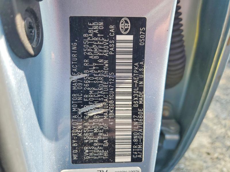 Продаж на аукціоні авто 2012 Toyota Avalon, vin: 4T1BK3DB1CU471275, номер лоту: 55087246