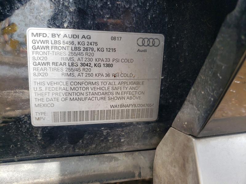 Aukcja sprzedaży 2018 Audi Q5, vin: WA1BNAFY9J2047654, numer aukcji: 55922886