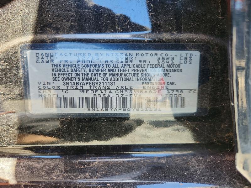 55751896 :رقم المزاد ، 3N1AB7AP8GY211131 vin ، 2016 Nissan Sentra مزاد بيع