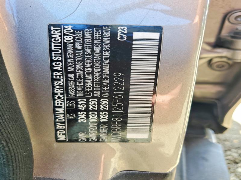 2005 Mercedes-benz C მანქანა იყიდება აუქციონზე, vin: WDBRF81J25F612229, აუქციონის ნომერი: 57306406