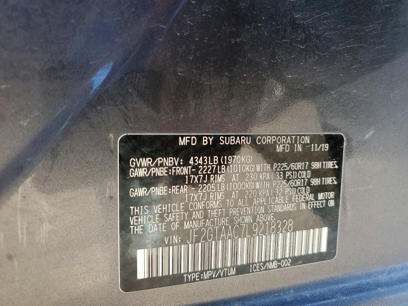 Продаж на аукціоні авто 2020 Subaru Crosstrek, vin: JF2GTAAC7L9218328, номер лоту: 57115086