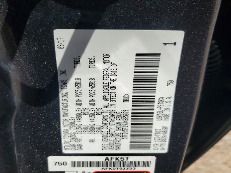 Продаж на аукціоні авто 2018 Toyota Tundra, vin: 5TFDY5F19JX685079, номер лоту: 55834106