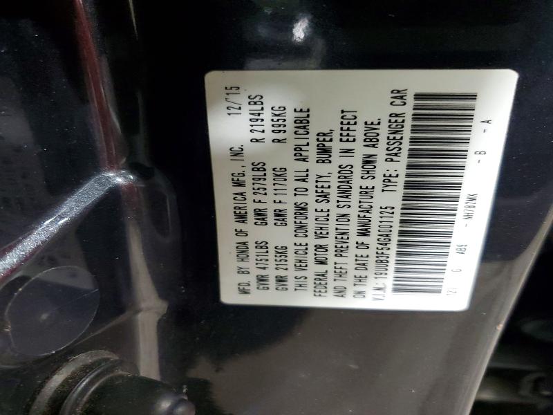 58621256 :رقم المزاد ، 19UUB3F54GA001125 vin ، 2016 Acura Tlx مزاد بيع