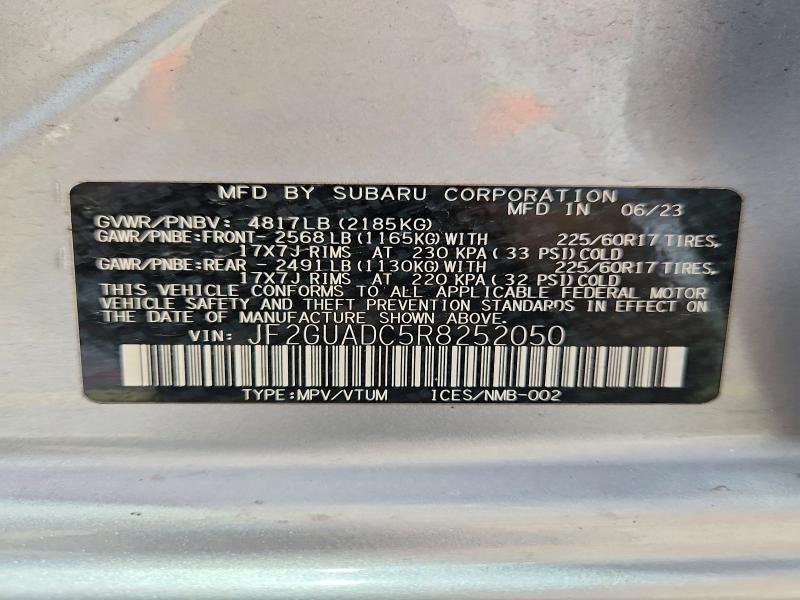 55703316 :رقم المزاد ، JF2GUADC5R8252050 vin ، 2024 Subaru Crosstrek مزاد بيع