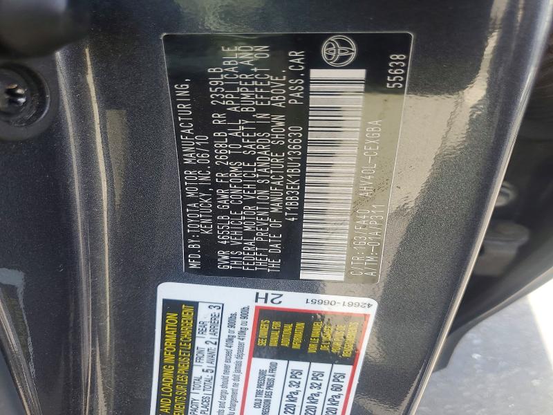 Продажа на аукционе авто 2011 Toyota Camry, vin: 4T1BB3EK1BU136630, номер лота: 55978776