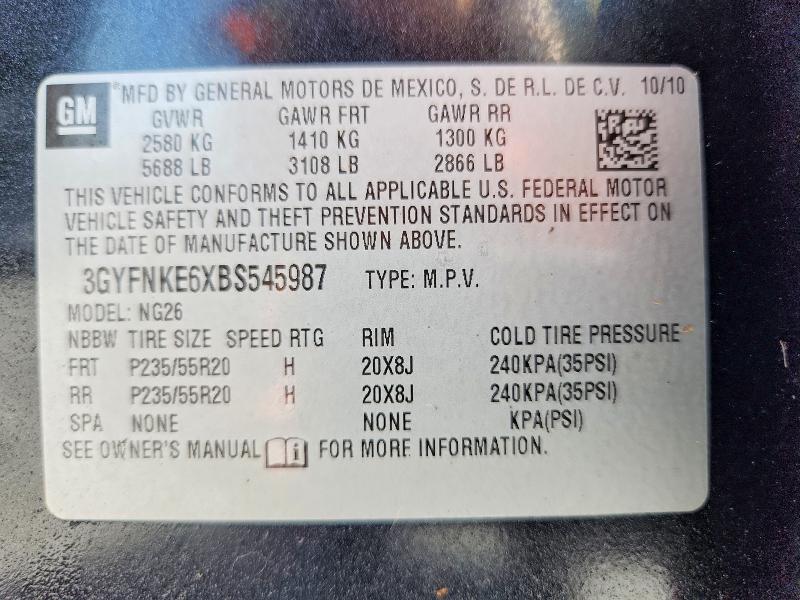 Продажа на аукционе авто 2011 Cadillac Srx, vin: 3GYFNKE6XBS545987, номер лота: 85977655