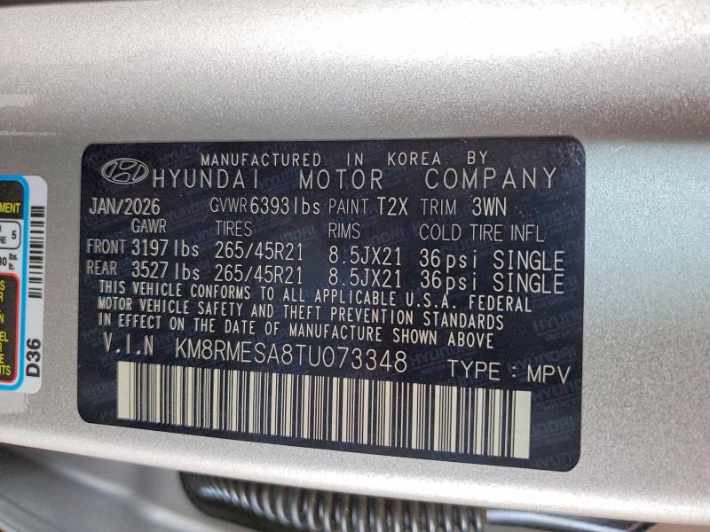 Aukcja sprzedaży 2026 Hyundai Palisade, vin: KM8RMESA8TU073348, numer aukcji: 55964196